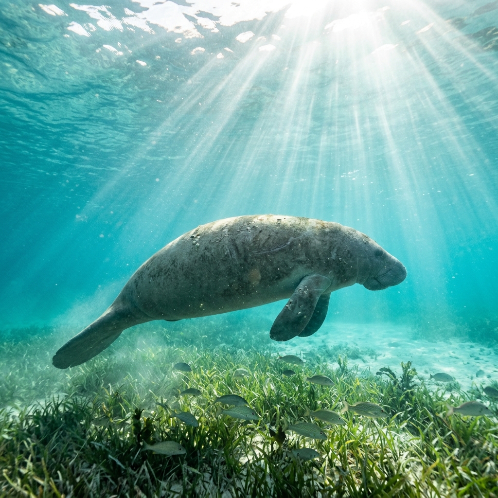 Manatee underwater