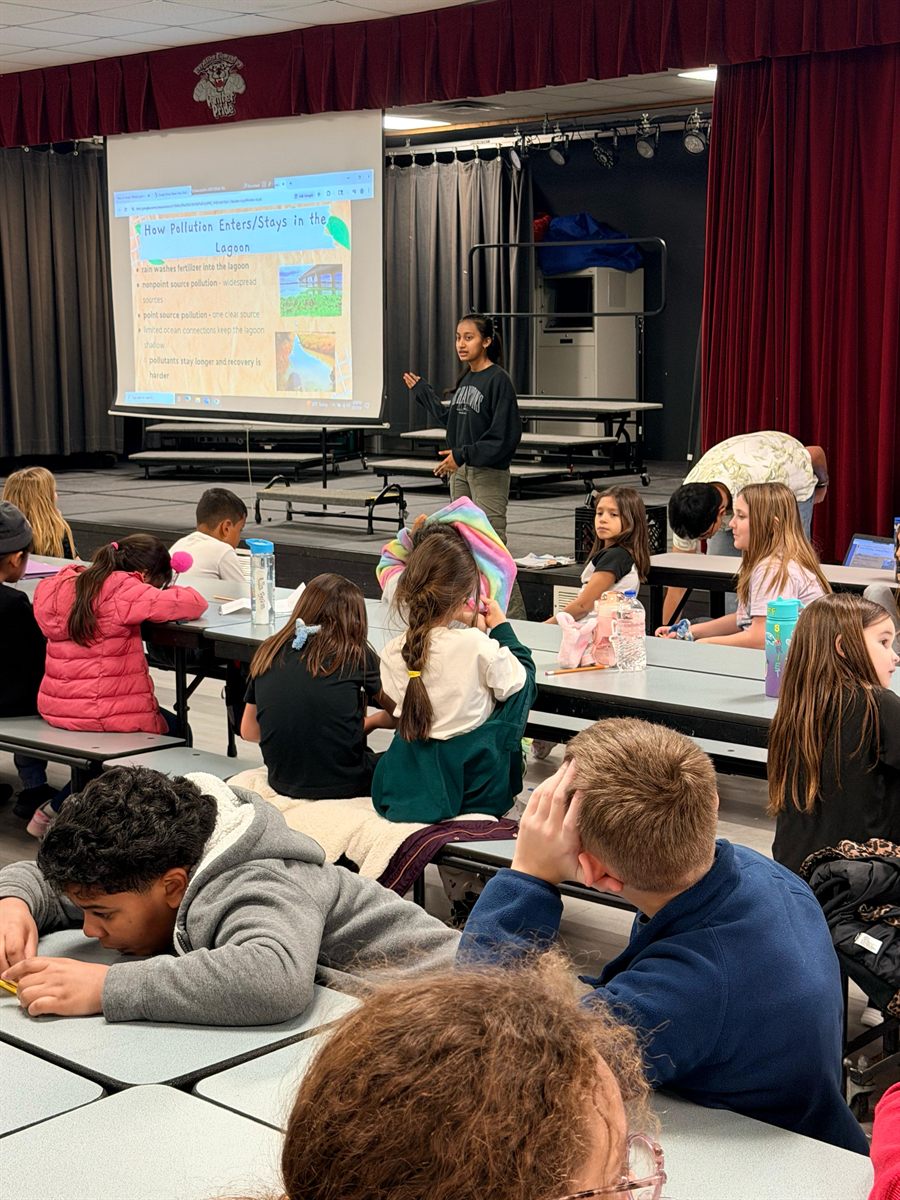 Project: Save Our Lagoon presentation in an elementary classroom